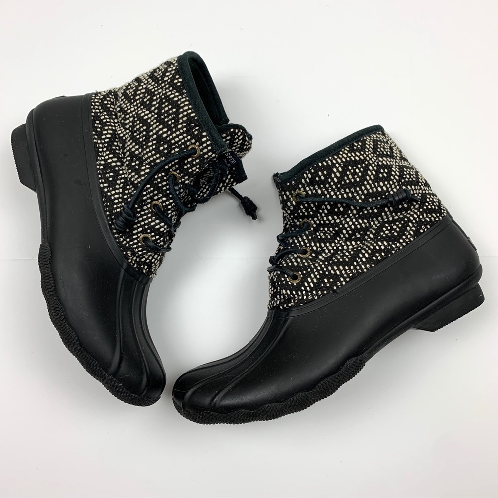 Sperry Saltwater Duck Boots Tribal Aztec Print 9